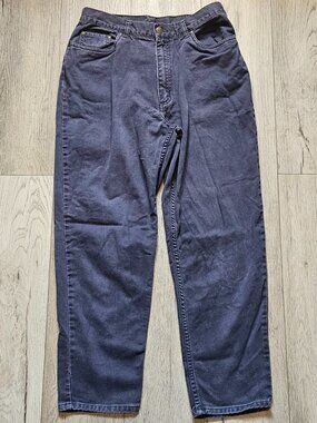 LL Bean Womens 12 Petite Double L Relaxed Fit Jeans Dark Wash Denim 12x28 High R